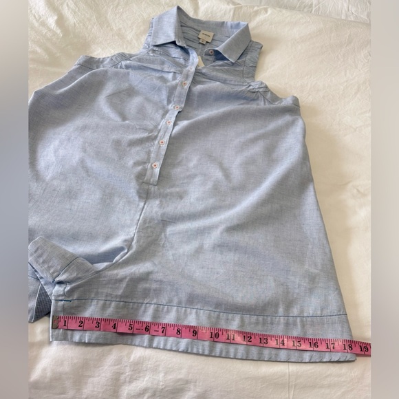 Maeve | SZ Large | Blue Short Romper Sleeveless Button Front Playsuit | NWT - Picture 6 of 13